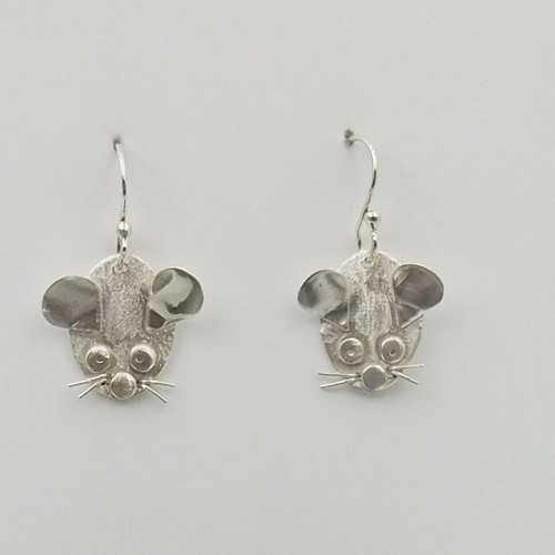 DKC-1158 Earrings, Mousies Silver $96 at Hunter Wolff Gallery